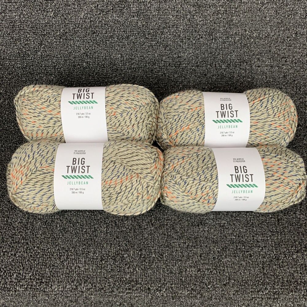 Lot Of 4 Big Twist Jellybean Root Beer Float Yarn 218.7 Yds 3.5oz Each